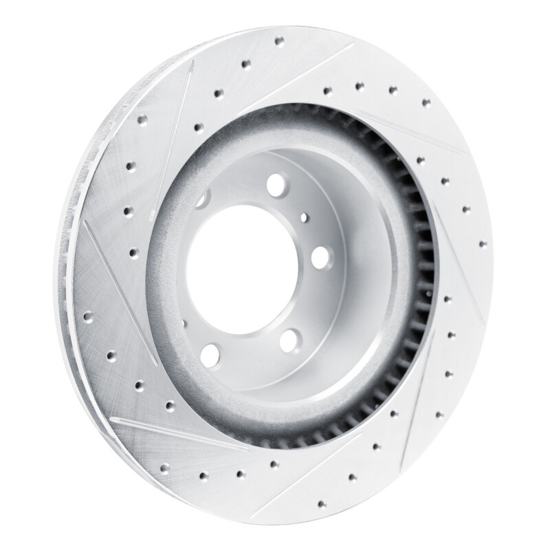 Lexus LX600 Brake Rotor (1) - Front Right - R1 Concepts - Drilled & Slotted - Silver - `22-`25